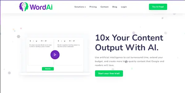 Screenshot of WordAI
