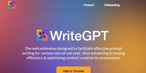 Screenshot of WriteGPT
