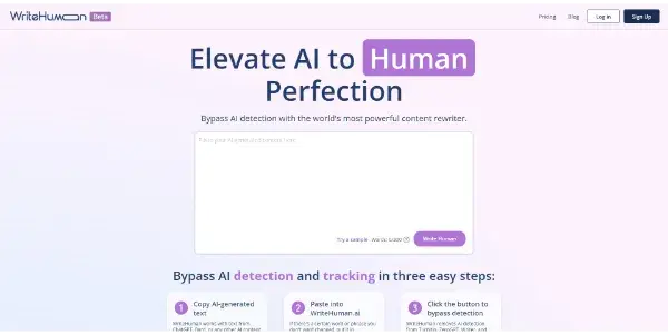 Screenshot of WriteHuman