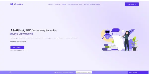 Screenshot of WriteMe