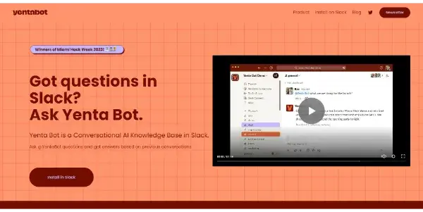 Screenshot of Yenta Bot