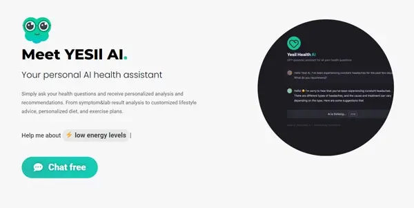 Screenshot of Yesil Health