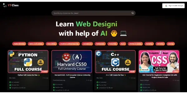 Screenshot of YTClass
